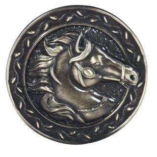 Plantex Horse Face Cabinet Drawer Knob Handle/Kitchen Cabinet Knobs/Knobs for Cabinets and Drawer/Round Drawer Pulls and Knobs- Pack of 3 Pieces (Brass-Antique)
