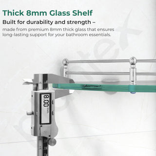 Plantex Premium Transparent Glass Corner Shelf for Living Room/Bathroom Glass Shelf/Bathroom Organizer/Kitchen Rack/Wall Shelf/Storage Shelf (12 x 12 Inches - Pack of 1)