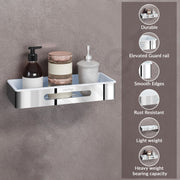 Plantex Bathroom Shelf Rack/ABS & Stainless Steel Shelf for Bathroom Rack/Bathroom Organiser/Kitchen Shelves -(14x5 inches, Chrome)
