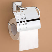 Plantex 304 Grade Stainless Steel Washroom Set of 2 - Toilet Paper Holder/Stand/Liquid Soap Dispenser - Squaro (Chrome)