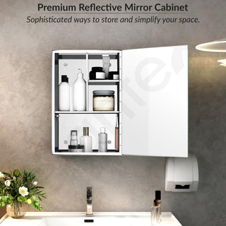 Plantex Premium Bathroom Cabinet with Mirror/ 304 Stainless Steel Bathroom Shelf for Wall with Mirror/Bathroom Organiser with Mirror/Bathroom Accessories (12x18 Inch-Chrome)