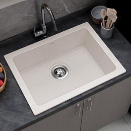 Plantex Quartz Acrylic Kitchen Sink/Undermount Sink for Kitchen with 10 Years Warranty by Plantex/Granite Single Bowl Kitchen Sinks with Coupling (Rayon 21x18 Inches)
