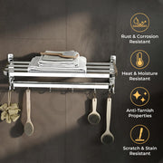 Plantex 24 Inch Towel Rack for Bathroom/Stainless Steel Towel Holder/Hanger with Rod/Bathroom Accessories - Pack of 1 (Chrome)