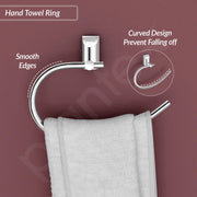 Plantex Pure Brass Towel Holder for Wash basin/Napkin Holder/Towel Ring/Bathroom Accessories - (Chrome Finish) Superb