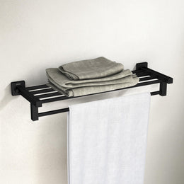 Plantex Stainless Steel 24 Inch Towel Rack for Bathroom/Towel Stand/Towel Holder/Towel Bar/Bathroom Accessories - Pack of 1, Aqua (Black)