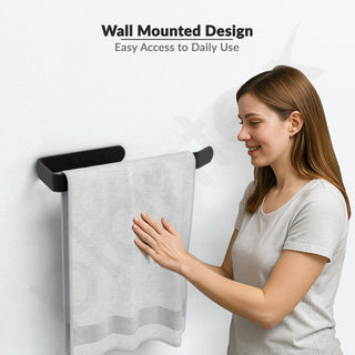 Plantex Space Aluminium Napkin Ring for Wash Basin/Towel Hanger for Bathroom/Napkin Hanger for Kitchen/Bathrom Accessories (Black - Powder Coated)