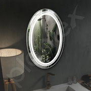 Plantex Bathroom Mirror with LED 3 Lights Tone/Designer Mirror for Living Room/Bedroom/Dressing Room - Oval Shape (18 X 24 Inch)