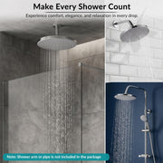 Plantex ABS 9 Inch Round Head Shower/Overhead Rain Shower/Shower for Home/Hotel/Adjustable Shower Head for Bathroom - Pack of 1 (Chrome, D639)