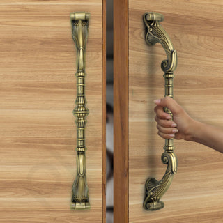 Plantex 14 Inch Main Door Handle/Aluminium Door Handle/Pull-Push Handle (Pack of 2, Brass Antique)