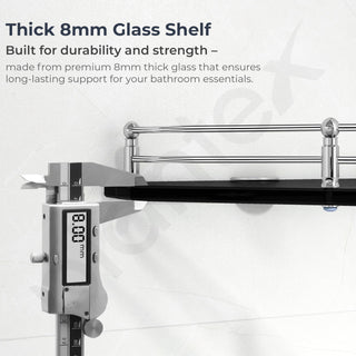 Plantex Glass Corner Shelf for Bathroom/Kitchen Glass Shelf/Bathroom Corner Shelf (Diamond-Black -9x9 Inches- Pack of 3)
