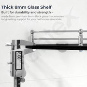 Plantex Glass Corner Shelf for Bathroom/Kitchen Glass Shelf/Bathroom Corner Shelf (Diamond-Black -9x9 Inches- Pack of 3)