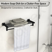 Plantex Stainless Steel 24 Inch Towel Rack for Bathroom/Towel Stand/Towel Holder/Towel Bar/Bathroom Accessories - Pack of 1, Aqua (Black)