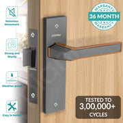 Plantex Heavy Duty Door Lock ÃƒÂ¢Ã¢â€šÂ¬Ã¢â‚¬Å“ Bathroom Door Lock/Mortise 8inch Keyless Plate Handle Set for Home/Bathroom/Store Room/Balcony/Office with Baby Latch (8126, Grey & PVD Choco)