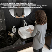 Plantex Platinum Ceramic Wash Basin/Washbasin for Bathroom/Tabletop Wash Basin with 10 Years Glaze Warranty by Plantex/ (Glossy White - 18 x 14 x 5 Inch)