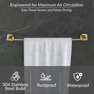 Plantex 304 Grade Stainless Steel Towel Rod/Towel Rack for Bathroom/Towel Bar/Hanger/Stand/Bathroom Accessories - Nipron (24 Inch - Brass Antique)