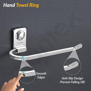 Plantex Metro Platinum Stainless Steel Hand Towel Ring/Napkin Hanger for Bathroom/Towel Holder for wash Basin/Bathroom Accessories