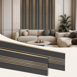 Plantex Louvers Panel for Wall/8 Feet Wall Panels/3D Charcoal Panel for Interior Walls Décor - Pack of 10 Covers - 80 Sq. Ft, Size-1 Feet x 8 Feet (YD-1209)