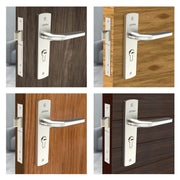 Plantex Heavy-Duty Door Lock Set - Main Door Lock Handle Set/ 6-Lever Lock Mechanism with 3 Years of Warranty/Mortise Lock with 3 Keys, Brass Lock Body & Cylinder(8077 - Chrome & Matt)