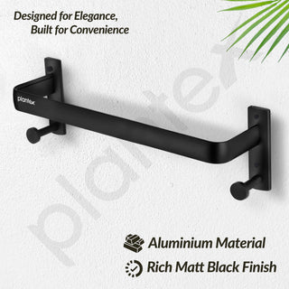 Plantex Single Towel Rod for Bathroom/Cloth Hanger for Wall/Towel Holder/9 Inch Towel Bar/Bathroom Accessories (1511, Black)
