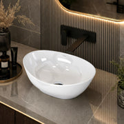 Plantex Ceramic Basin/Wash Basin for Bathroom/Tabletop Wash Basin/Bathroom Basin (Cadiz, White)