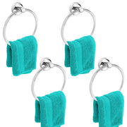 Plantex Stainless Steel Washbasin Towel Ring/Napkin holder for Bathroom/Towel Holder/Hanger/Bathroom Accessories - (Chrome/Round) - Pack of 4