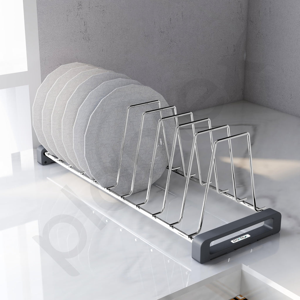 Plantex Stainless Steel Thali Stand/Saucer/Plate Rack/Dish Rack/Plate ...
