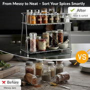 Plantex Heavy Duty Stainless Steel 2-Tier Countertop/Tabletop Kitchen Rack/Storage Shelf/Spice Jar Rack/Multipurpose Storage Rack For Kitchen (Chrome-Tiered Shelf)