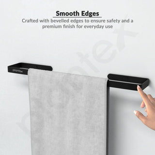 Plantex Space Aluminium Single Towel Rod/Towel Bar/Towel Holder/Towel Hanger for Bathroom/Bathroom Accessories (Black) – Pack of 1