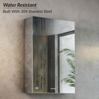 Plantex Premium Bathroom Cabinet with Mirror/304 Stainless Steel Mirror Cabinet for Wash Basin/Bathroom Shelf for Wall with Mirror (16x 24 Inch-Chrome)
