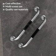 Plantex Stainless Steel Grab Bar for Toilet with Grip/17-inch Anti-Slip Handle for Bathroom Support - Pack of 1 (Chrome)