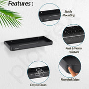 Plantex Shelf for Bathroom/Multipurpose Self Adhesive Shelf/12x5 inch No Drill Bathroom Shelf for Home/Office/Hotel - Pack of 1 (1502, Black)