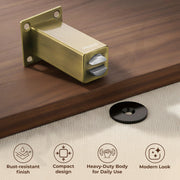 Plantex Stainless Steel Wall-Mounted Magnetic Door Stopper/Door Magnets to Hold Door/Door Catcher for Wooden Door - Pack of 10 (Brass Antique)
