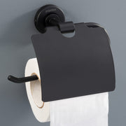 Plantex 304 Grade Stainless Steel Washroom Set of 2 - Toilet Paper Holder/Stand/Liquid Soap Dispenser - Daizy (Black)