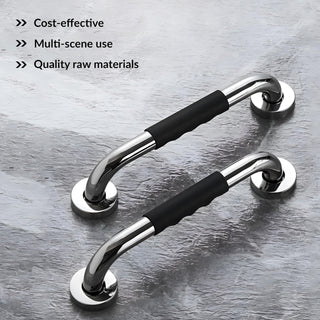 Plantex 304 Stainless Steel Grab Bar for Toilet with Grip/Anti-Slip Handle for Bathroom Support - Pack of 1 (Chrome & Black)