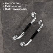 Plantex Stainless Steel Grab Bar for Toilet with Grip/14-inch Anti-Slip Handle for Bathroom Support - Pack of 1 (Chrome)