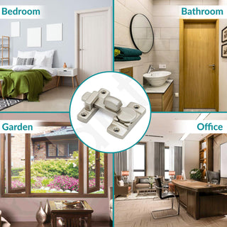 Plantex Door Latch - Pack of 4 (Satin) - Modern Style - Zinc Material - Satin Finish - Door Mount - For Home and Office Doors
