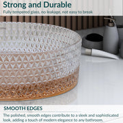 Plantex Round Washbasin for Bathroom/Glass Tabletop Wash Basin/Luxury Transparent Countertop Basin for Home/Office/Hotel (15.5x15.5x5 inch)