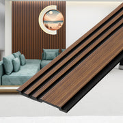Plantex Wall Panels/Wooden Louvers Panel for Wall 8 Feet/Charcoal Panel for Interior Wall Décor/3D Wall Panel - Pack of 7 Covers - 22 Sq. Ft, Size-5 Inch x 8 Feet (Wooden - Modern Strip)
