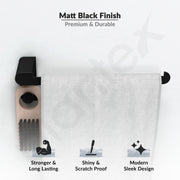 Plantex Space Aluminum Towel Hanger for Wash Basin/Towel Ring for Bathroom/Hand Towel Holder with Hooks/Bathroom Accessories (Rich Black)