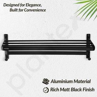 Plantex Towel Hanger for Bathroom/24 Inch Towel Rack/Bathroom Hanger for Clothes/Towel Holder/Bathroom Accessories -Pack of 1 (1509, Black)