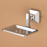 Plantex 304 Grade Stainless Steel Bathroom Accessories Set of 3 - Towel Hanger/Napking Holder/ Soap Holder for Bathroom - Squaro (Chrome)