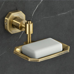 Plantex 304 Grade Stainless Steel Soap Holder for Bathroom/Soap Dish/Soap Stand for Kitchen Sink/Soap Case/Bathroom Accessories- Nipron (Brass Antique)