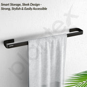 Plantex Aluminium Towel Holder for Bathroom/24 inch Single Towel Rod/Towel Bar/Towel Hanger/Bathroom Accessories -Pack of 1 (1512, Black)