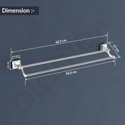 Plantex Stainless Steel Folding Dual Towel Rod/Folding Towel Hanger for Bathroom/Towel Stand/Towel Bar/Bathroom Accessories(24 Inch-Chrome/Silver)
