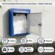 Plantex All in One Multipurpose Letter Box/Suggestion Box for Office/Post Box for Home gate/Donation Box/Complaint Box/with Lock -Wall Mount - Pack of 15 (Blue & Ivory)