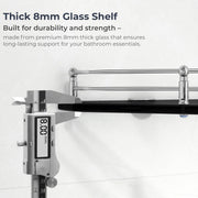 Plantex Premium Glass Corner Shelf for Bathroom/Kitchen Glass Shelf/Wall Mounted Bathroom Corner Shelf (9x9 Inches -Diamond-Black - Pack of 2)