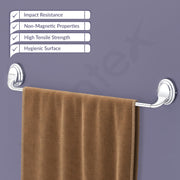 Plantex 304 Grade Stainless Steel 24 inch Towel Hanger/Holder for Bathroom/Single Towel Rod/Bar/Bathroom Accessories Pack of 1, Cubic(Chrome)