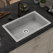 Plantex Quartz Acrylic Kitchen Sink/Undermount Sink for Kitchen with 10 Years Warranty by Plantex/Granite Single Bowl Kitchen Sinks with Coupling (Brun - 32x20 Inches)