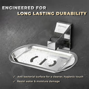 Plantex Soap Holder for Bathroom/Pure Brass Single Soap Dish/soap Stand/Soap Bar/Soap Case/Bathroom Accessories - Pack of 1 (APS-DL-03, Chrome)
