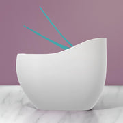 Plantex Imported Platinum Ceramic Western Toilet With Siphonic Vacuum Jet Flush/Water Closet/One Piece Commode With Soft Close Toilet Seat - S Trap Outlet (White and Blue)